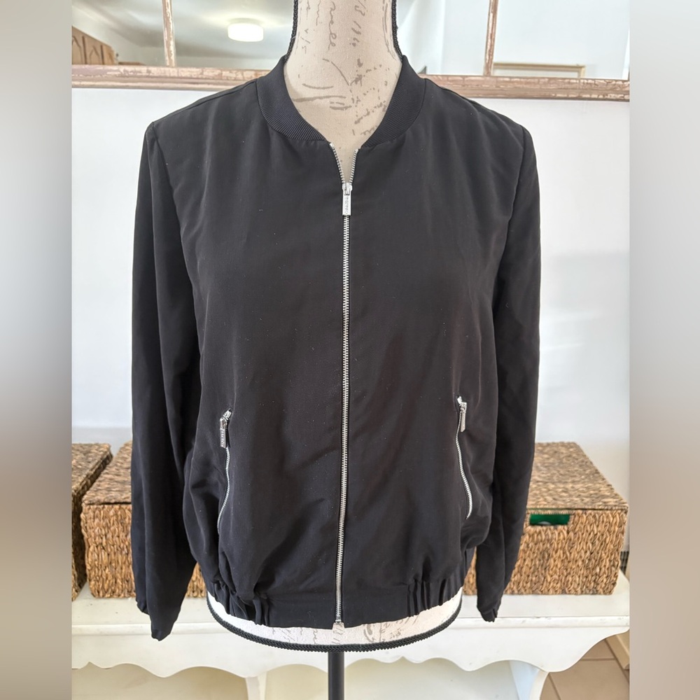 Classic Ladies Black Bomber Jacket